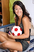 Hot Nubile Nyusha goes topless and gently squeezing her petite boobs in front of the camera