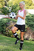 Franziska Facella shows how to play sexy football