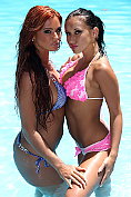 Ashley Bulgari and her girlfriend get sexy at the pool