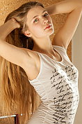 Gorgeous blonde Sigrid poses naked on the bed