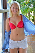 Sweet blonde teen Megan shows herself off